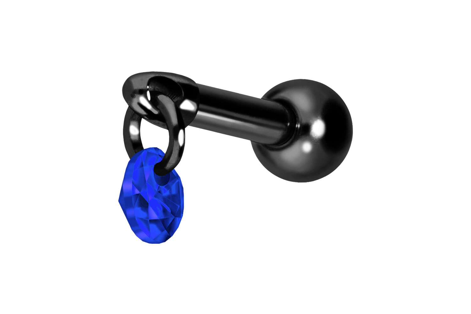 Titan Ohrpiercing mit Innengewinde RUNDER KRISTALL